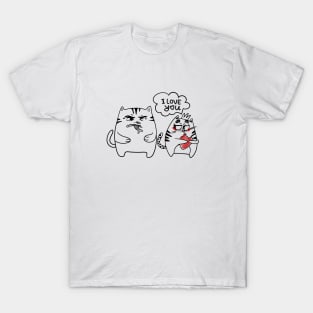 valentine's day cat love T-Shirt
